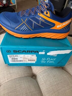 Scarpa True Blue and Bright Orange Men's Trail Running Shoe